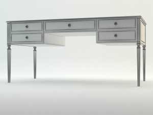 table and bedside tables 3D 모델