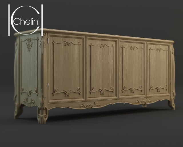 dresser chelini 3D Модель .c4d .max .obj .3ds .fbx .stl .blend 