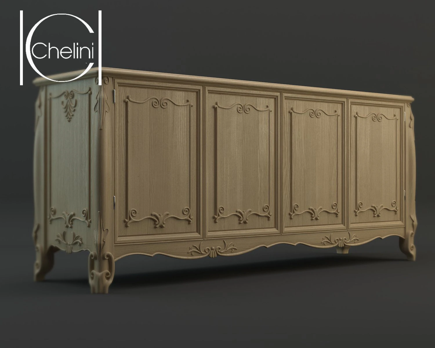 dresser chelini 3D Model .c4d .max .obj .3ds .fbx .stl .blend 