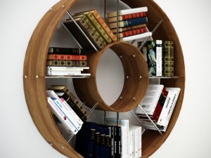circular bookshelf Model 3D