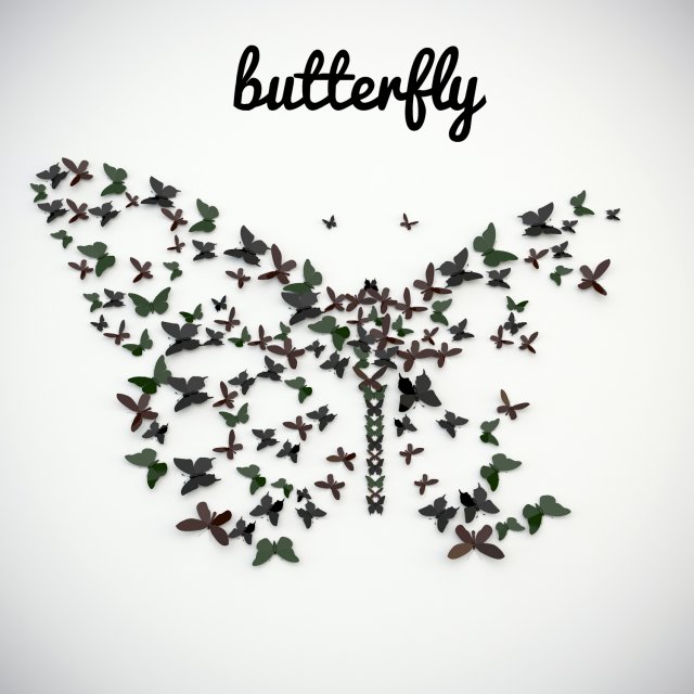 panel butterfly 3Dモデル .c4d .max .obj .3ds .fbx .stl .blend 