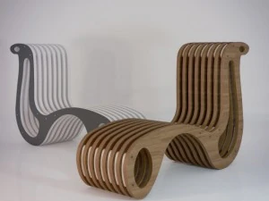 x2 krzesło Model 3D