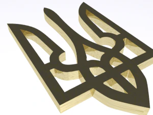o emblema nacional do tridente da Ucr&acirc;nia Modelo 3D