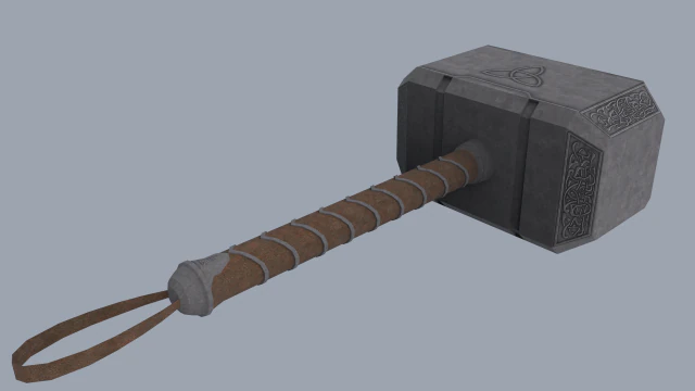 Mjolnir 3D Model .c4d .max .obj .3ds .fbx .stl .blend 