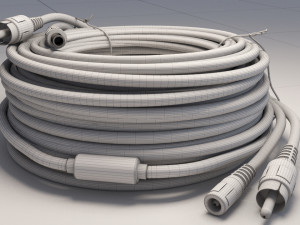 power and video cable 3D 모델