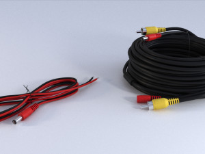 power and video cable 3D 모델