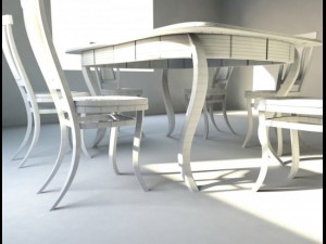 Table and chairs 3D Model