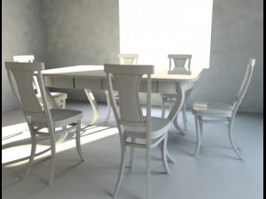 Table and chairs 3D Model