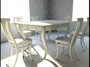 Table and chairs 3D Model