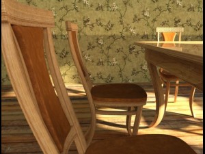 Table and chairs 3D Model