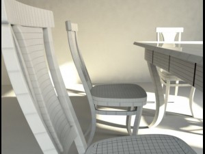 Table and chairs 3D Model