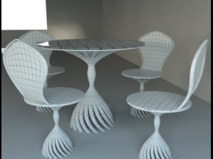 Table and chairs Modelo 3D