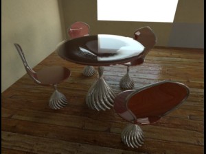 Table and chairs Modelo 3D