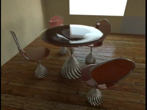Table and chairs 3D Model