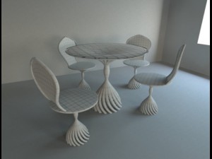 Table and chairs Modelo 3D