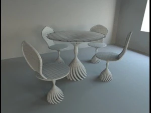 Table and chairs 3D Model