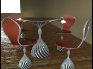 Table and chairs Modelo 3D