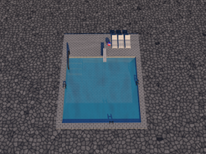 outdoor pool scene 3D Model