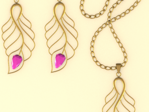 set of necklace  earrings 4 Modelo 3D