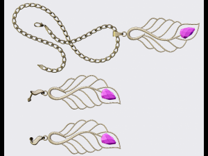 set of necklace  earrings 4 3D 模型