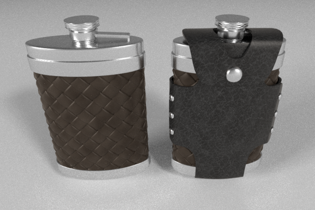 flask with leather case 3Dモデル .c4d .max .obj .3ds .fbx .stl .blend 