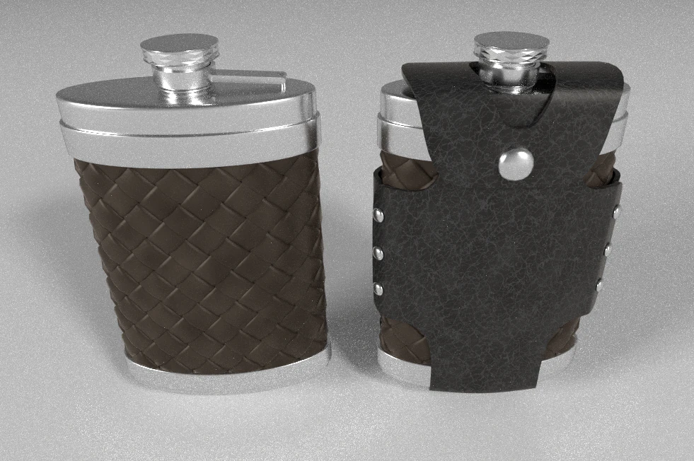 flask with leather case 3D Model .c4d .max .obj .3ds .fbx .stl .blend 