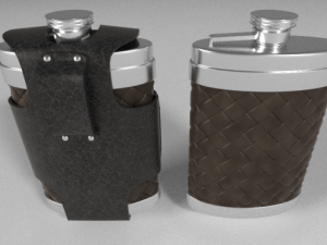 flask with leather case 3Dモデル