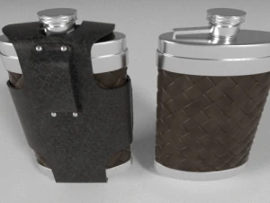 flask with leather case 3D Model