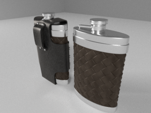 flask with leather case 3Dモデル