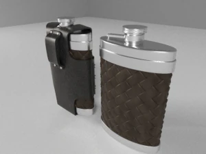 flask with leather case 3D Model