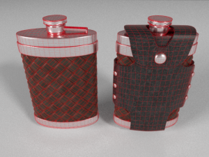 flask with leather case 3Dモデル