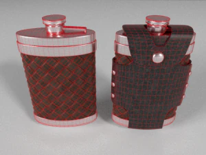 flask with leather case 3D Model