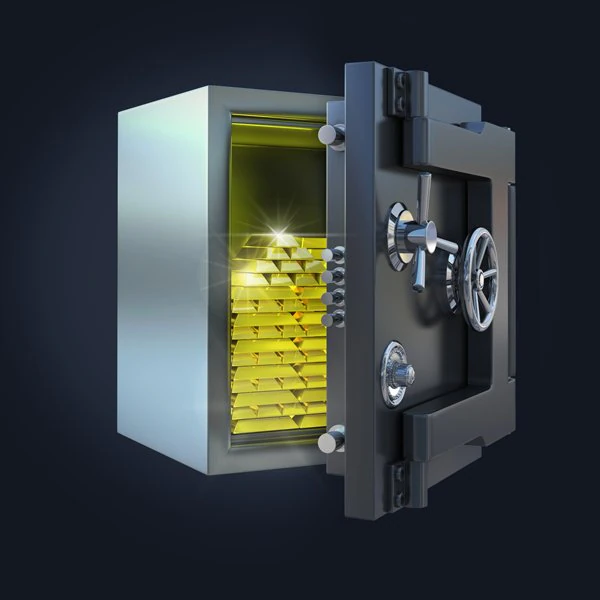 stylish safe with gold 3D Model .c4d .max .obj .3ds .fbx .stl .blend