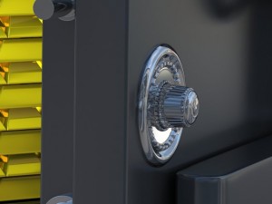 stylish safe with gold Model 3D