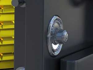 stylish safe with gold 3D Model