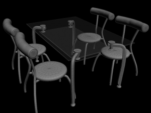 kitchen table with chairs Modelo 3D