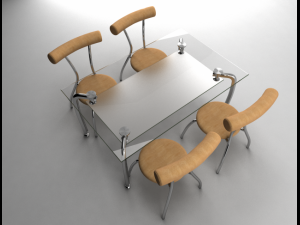 kitchen table with chairs Modelo 3D