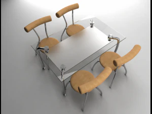 kitchen table with chairs 3D Model