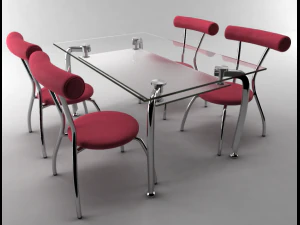 kitchen table with chairs 3D Model