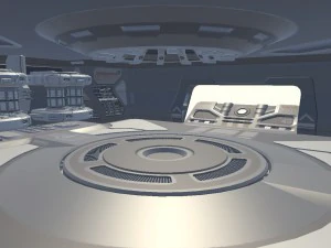 科幻机库 3D 模型