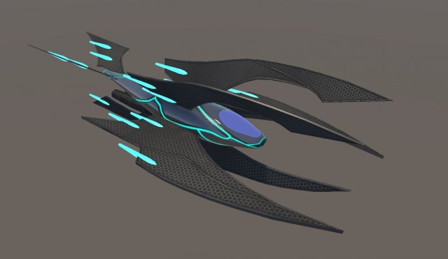 space ship poseidon 3D Модель .c4d .max .obj .3ds .fbx .stl .blend 