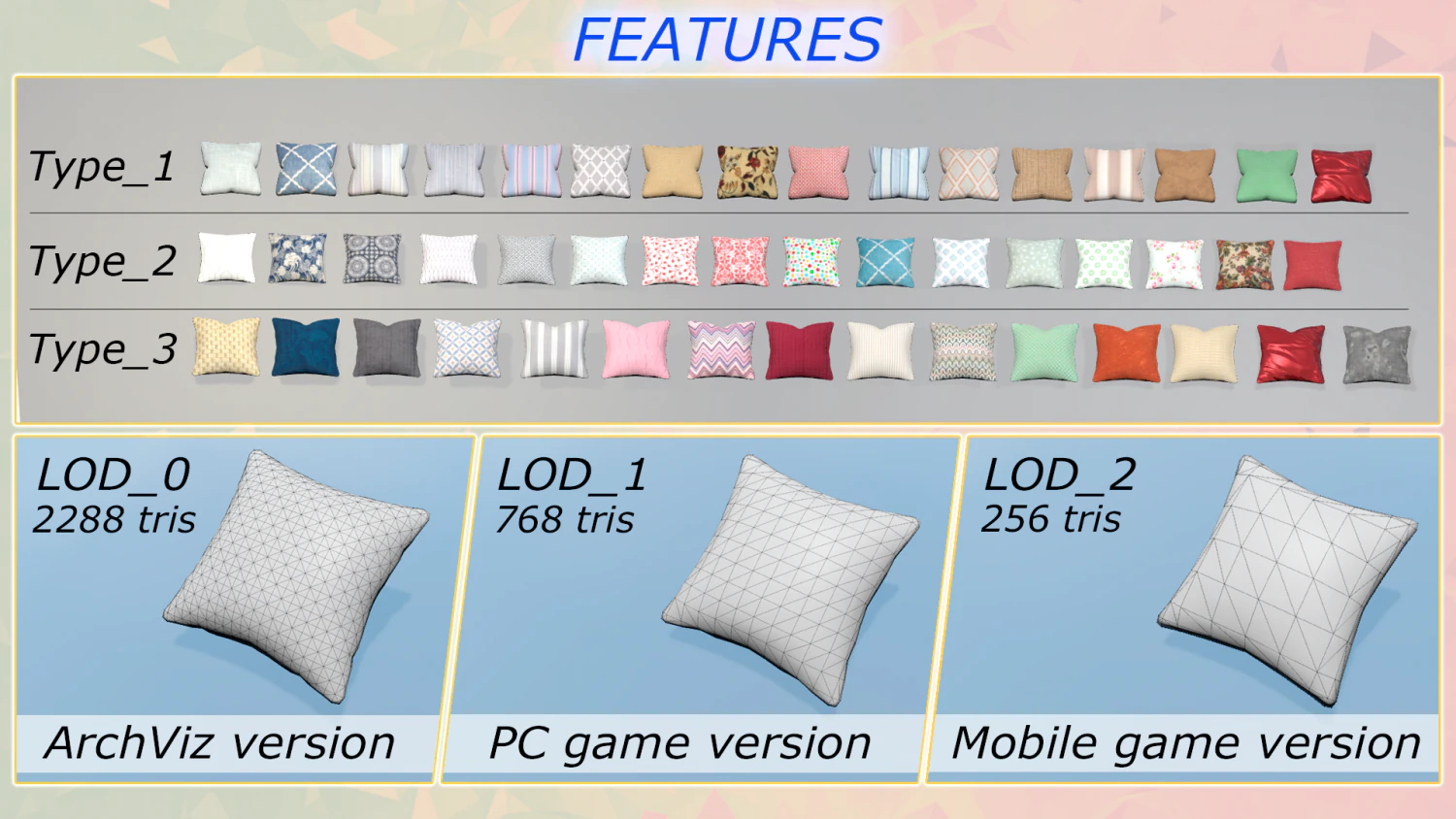 pack d'oreillers universels Modèle 3D .c4d .max .obj .3ds .fbx .stl .blend 