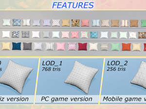 universal pillows pack Modello 3D