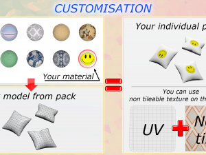 universal pillows pack 3D मॉडल