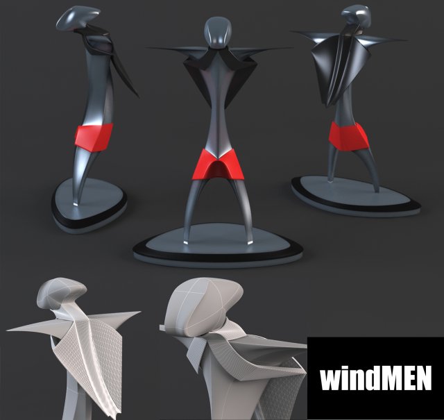 windmen 3D-Modell .c4d .max .obj .3ds .fbx .stl .blend 