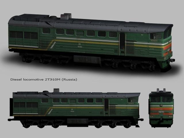 diesel locomotive 2te10m russia 3D Model .c4d .max .obj .3ds .fbx .stl .blend 