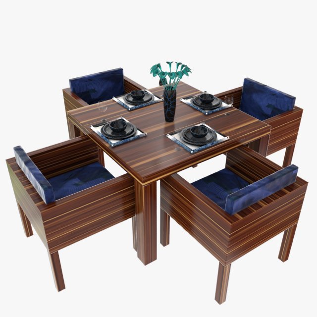 dinner table 3D-Modell .c4d .max .obj .3ds .fbx .stl .blend 