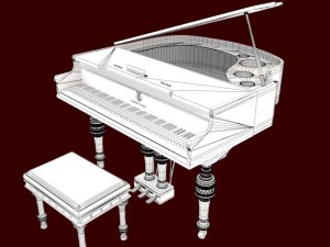 piano model Modello 3D