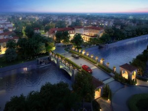 city building in night view Modello 3D