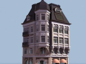 city building in night view 3D Model